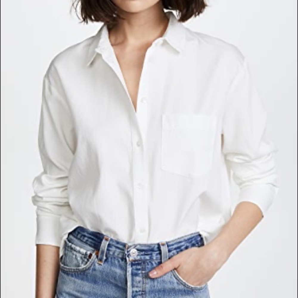 Drapey Oversized Boyshirt in Pure White